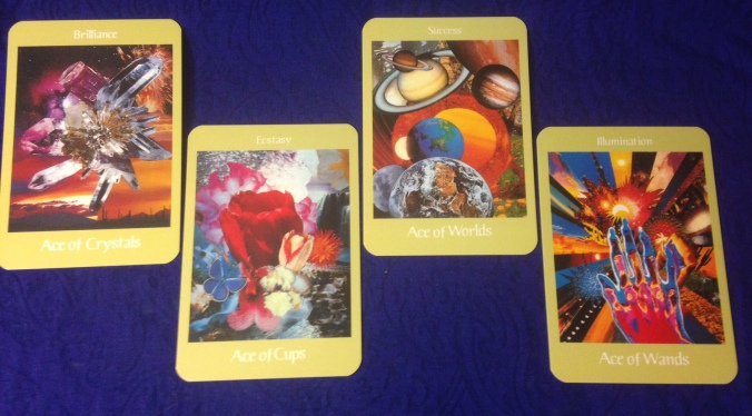 The four Aces of the Voyager Tarot.